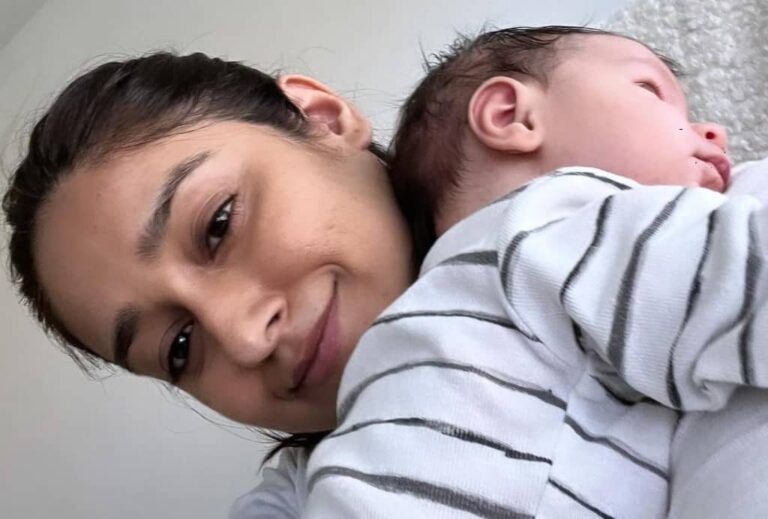 Ilena D'Cruz with her baby Koa Phoenix Dolan